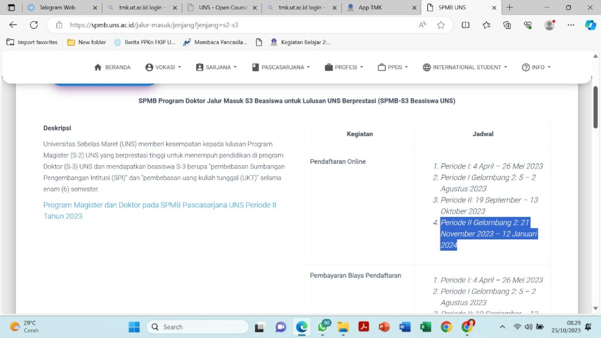 MASIH DIBUKA Penerimaan Mahasiswa Baru Program Magister UNS, Periode II ...