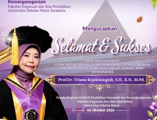 Pengukuhan Guru Besar Prof. Dr. Triana Rejekiningsih, S.H., KN., M.Pd. dalam Bidang Ilmu/Kepakaran Teknologi Pembelajaran Pendidikan Kewarganegaraan, Sosial, dan Humaniora